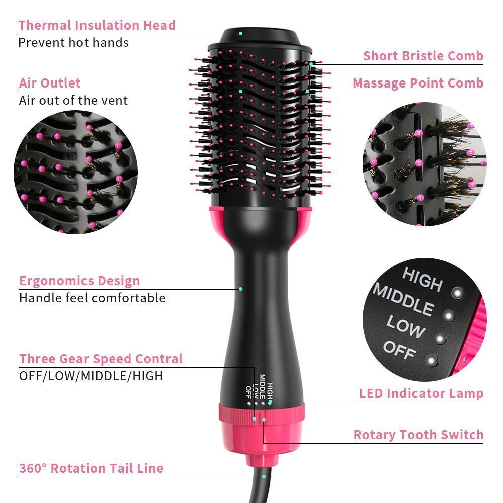 Hair Dryer and Styler - Hot Air Brush - 1200W - One Step