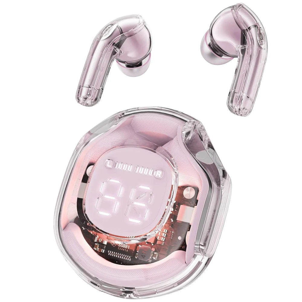 ENC Earphones Transparent Printme Air 39 Capsule Transparent Design - Pink